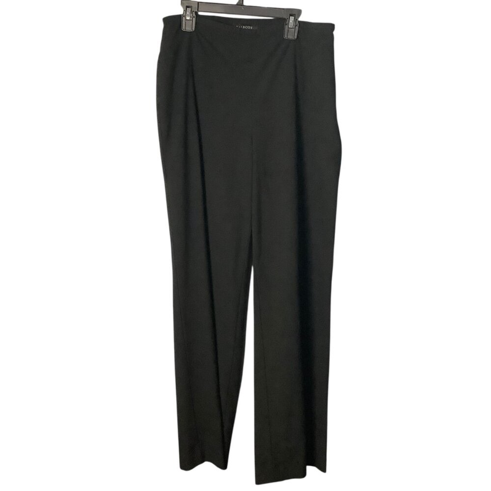 Talbots Womens Black Hollywood Pants Size 6 Straight Leg Dress Trousers